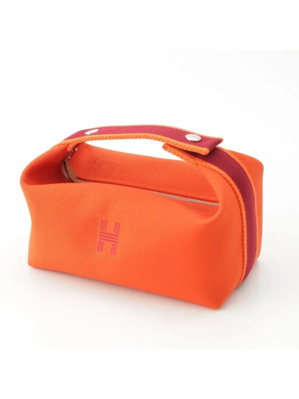 Hermes Brid-a-brac PM Cotton Canvas Pouch Handbag Orange